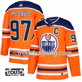 Edmonton Oilers tröja Connor McDavid 97 Adidas 2017-2018 Orange Authentic - NHL Tröjor Barn